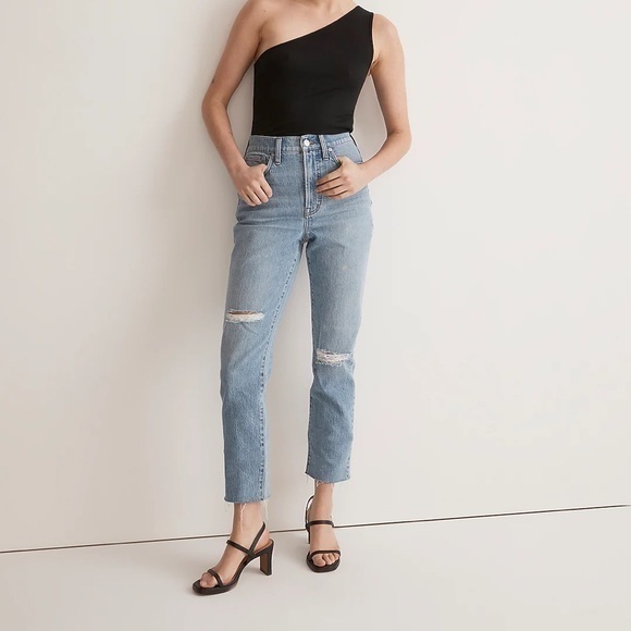 NWT Madewell The Perfect Vintage Jean in Bradwell Wash: Ripped Edition 27 NJ175 - Picture 1 of 8